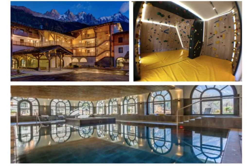 chic appart 6 pers dans résidence luxueuse La Cordee wellness gym piscine OUVERT et télétravail Chamonix Mont Blanc Exterior foto